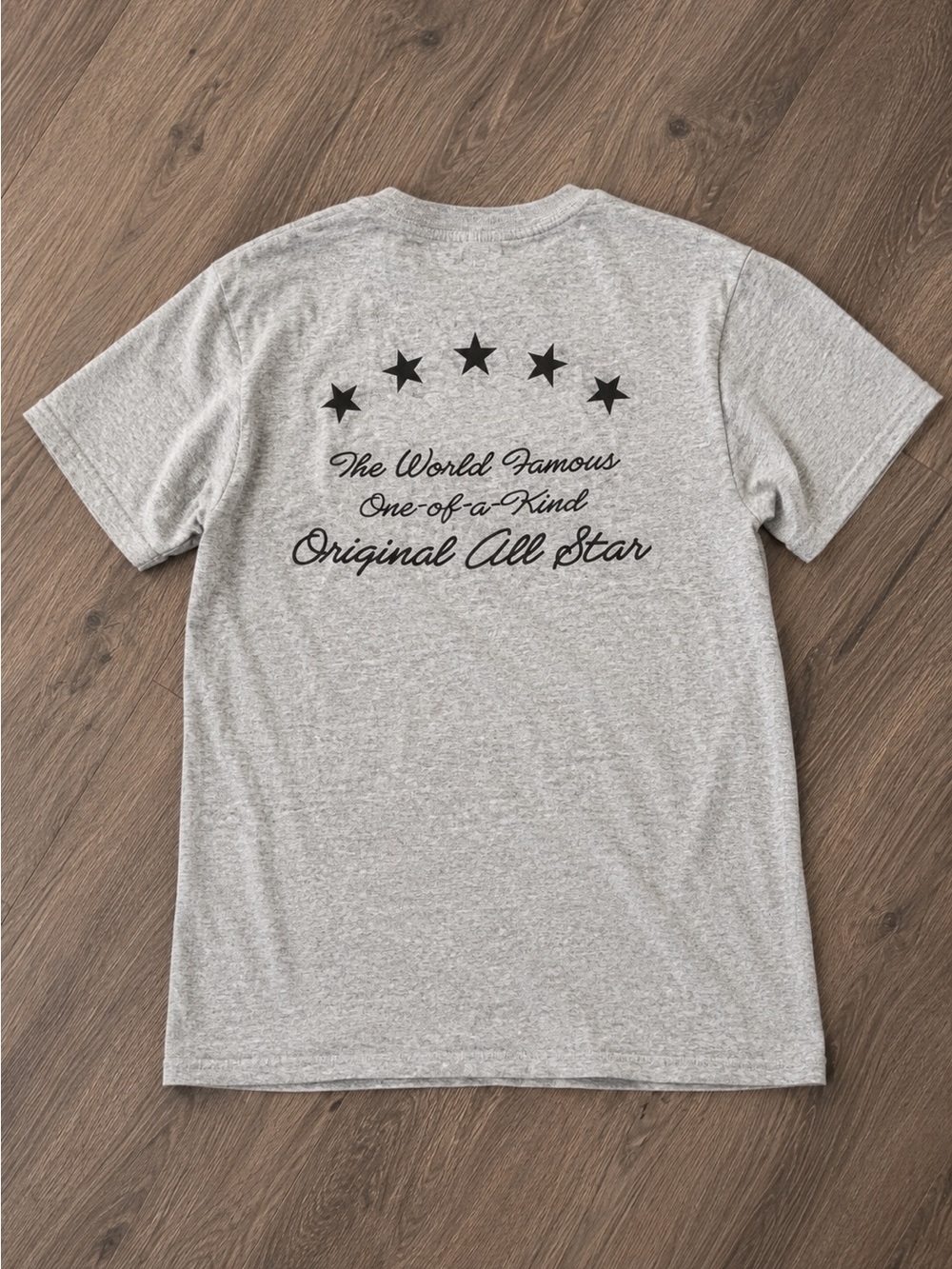 Converse All Star Men’s Medium Gray Graphic T Shirt World Famous Original